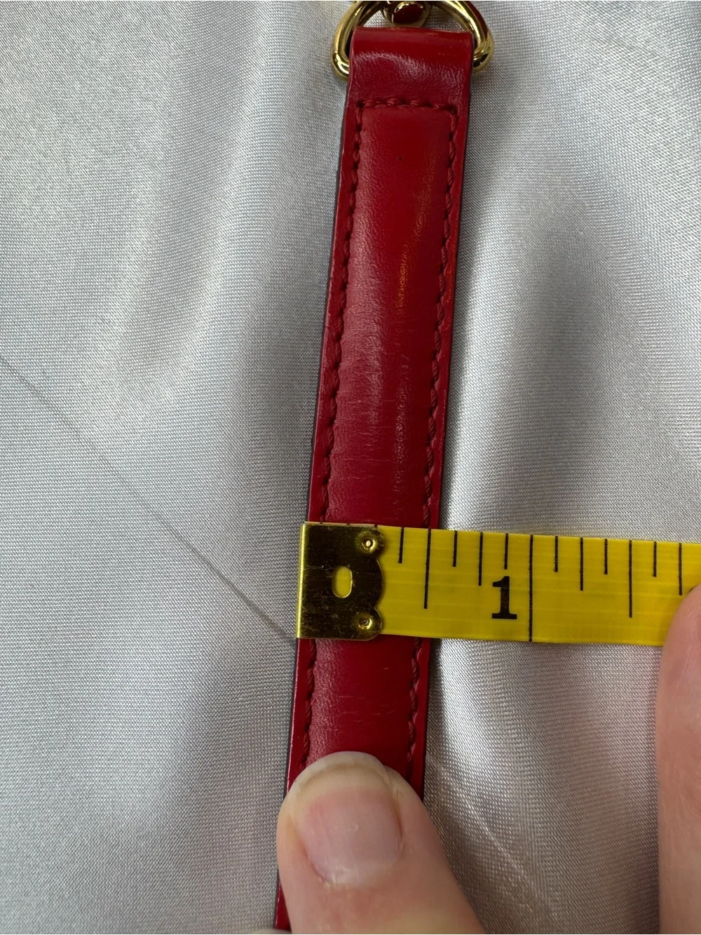 Louis Vuitton Red Leather Adjustable Strap with Gold Hardware